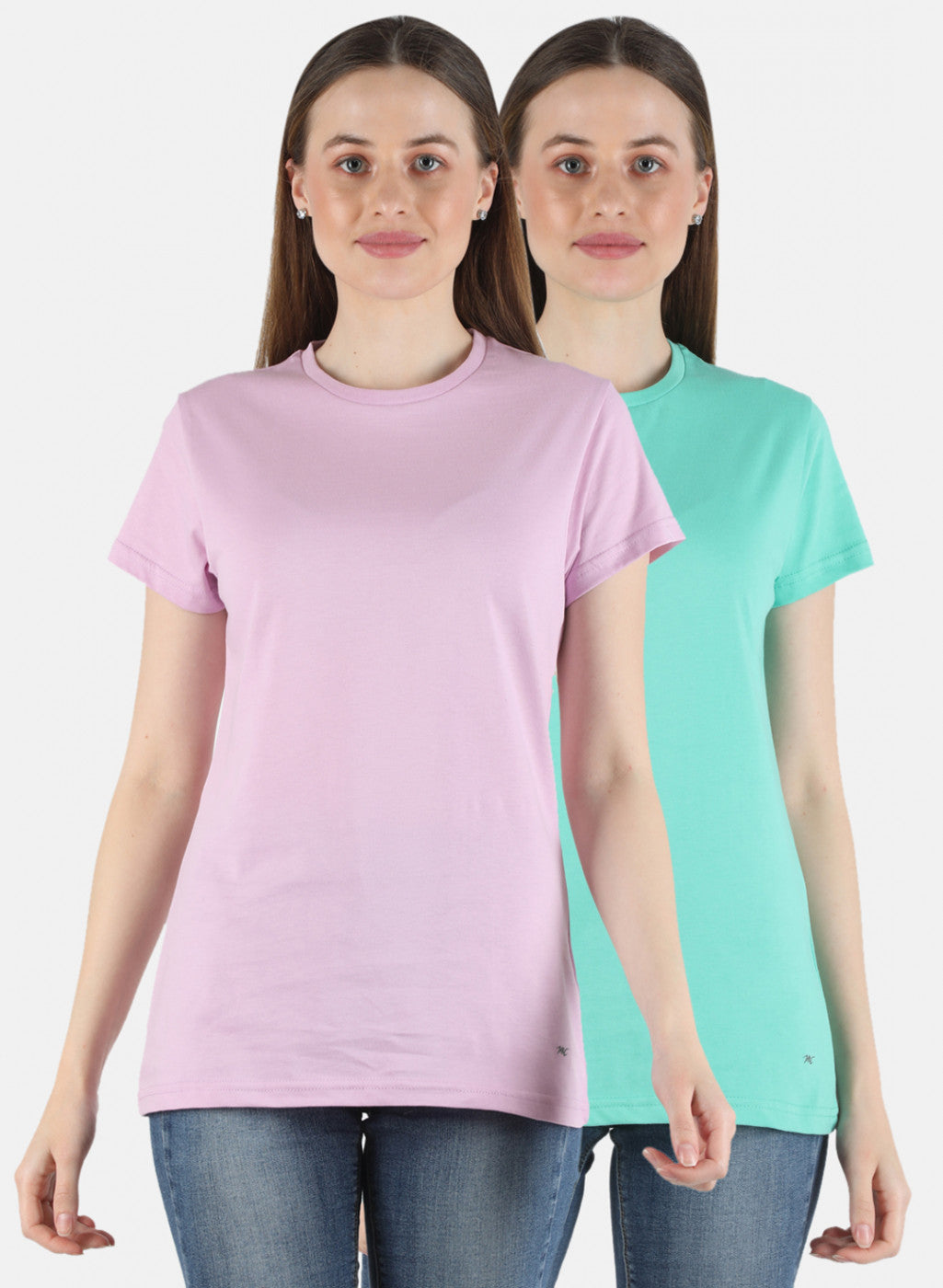 Women Purple & Green Plain 2 Pc Top Set