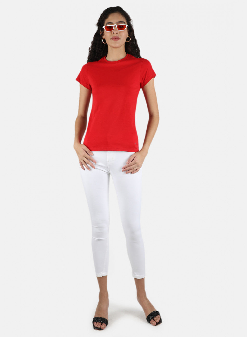 Women Red & Navy Blue Plain Top 2 PCs