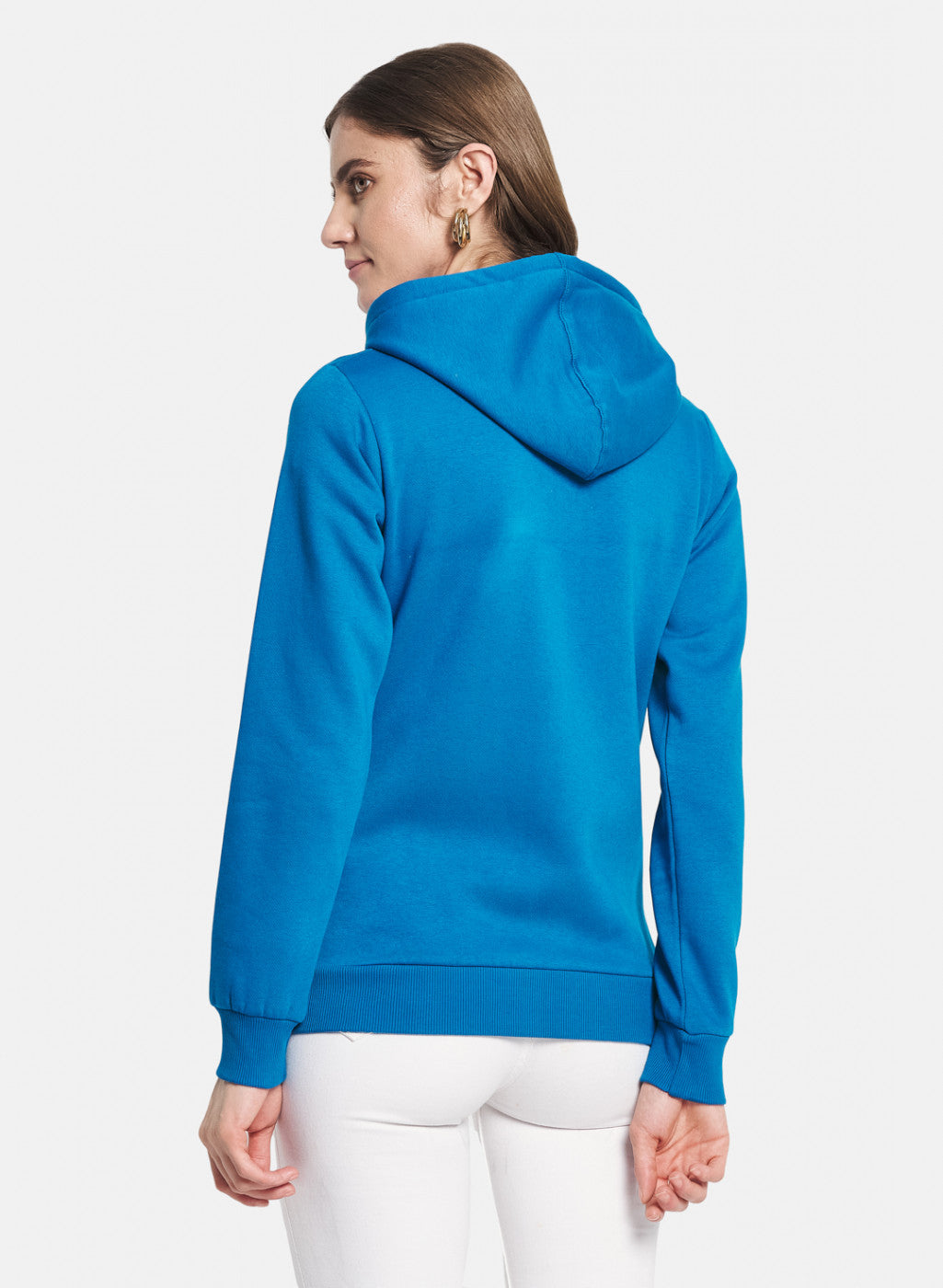 Women Blue Solid Sweatshirt