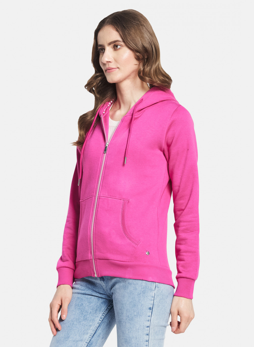 Women Pink Solid Sweatshirt