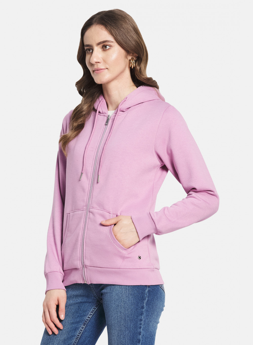 Women Purple Solid Sweatshirt