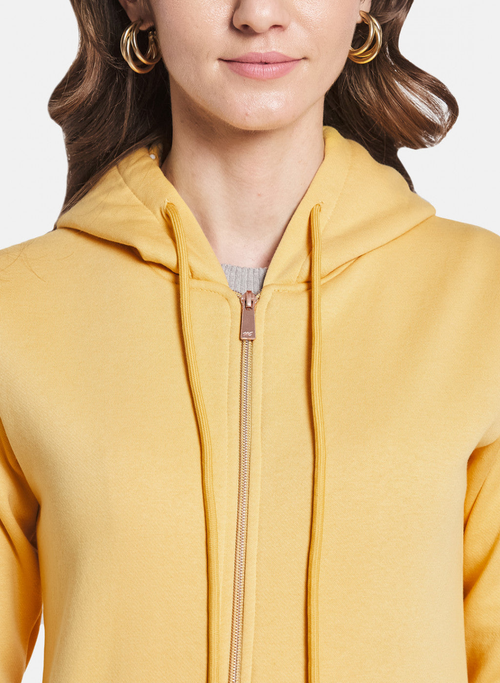 Women Yellow Solid Sweatshirt