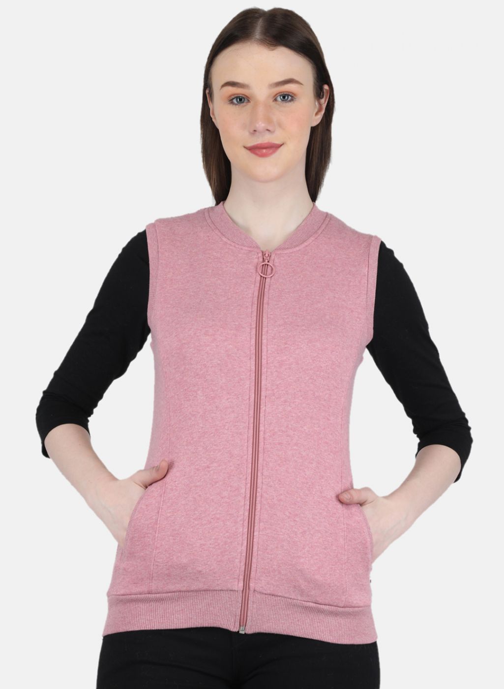 Women Pink Solid Sweatshirt