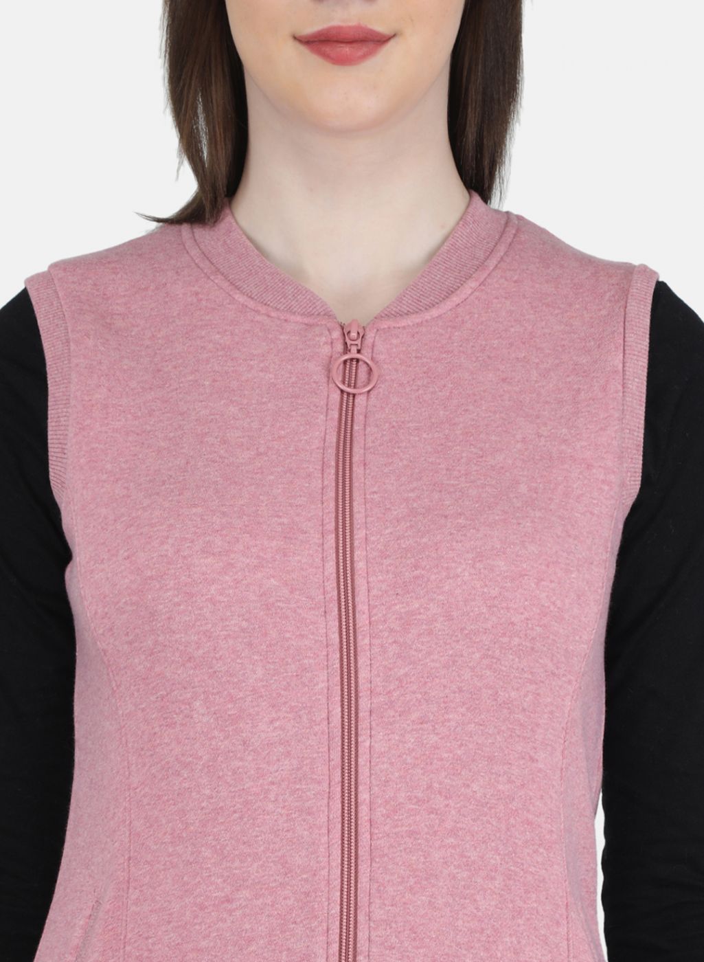 Women Pink Solid Sweatshirt