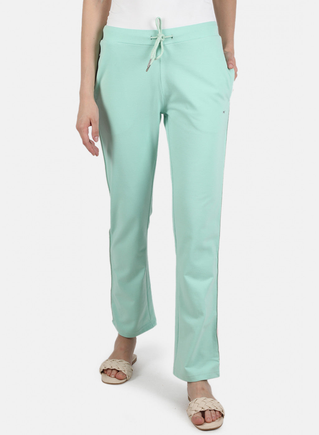 Women Sea Green Regular Fit Lower