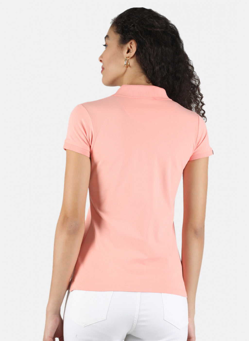 Women Peach Plain T-Shirt