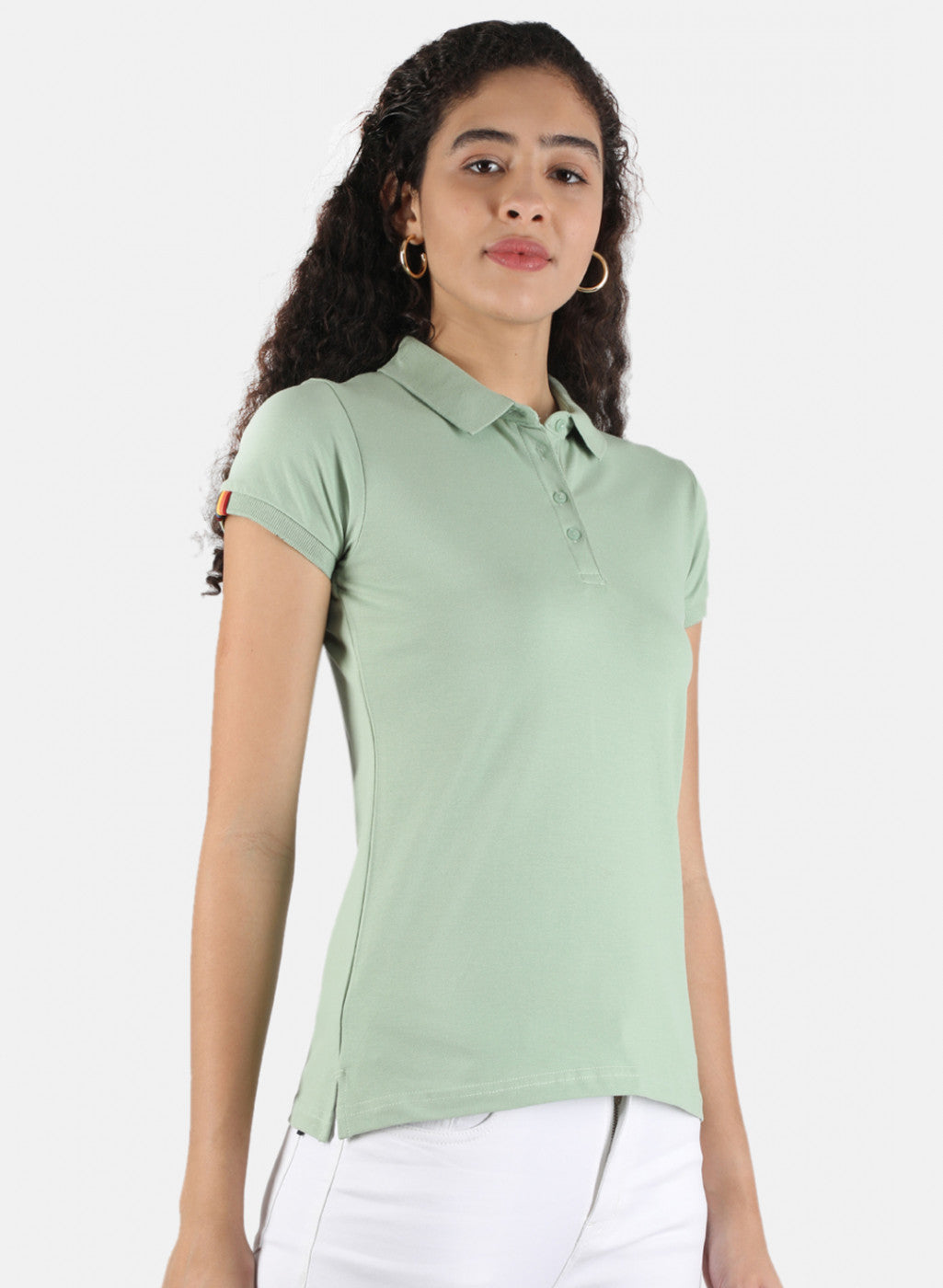 Women Green Plain T-Shirt