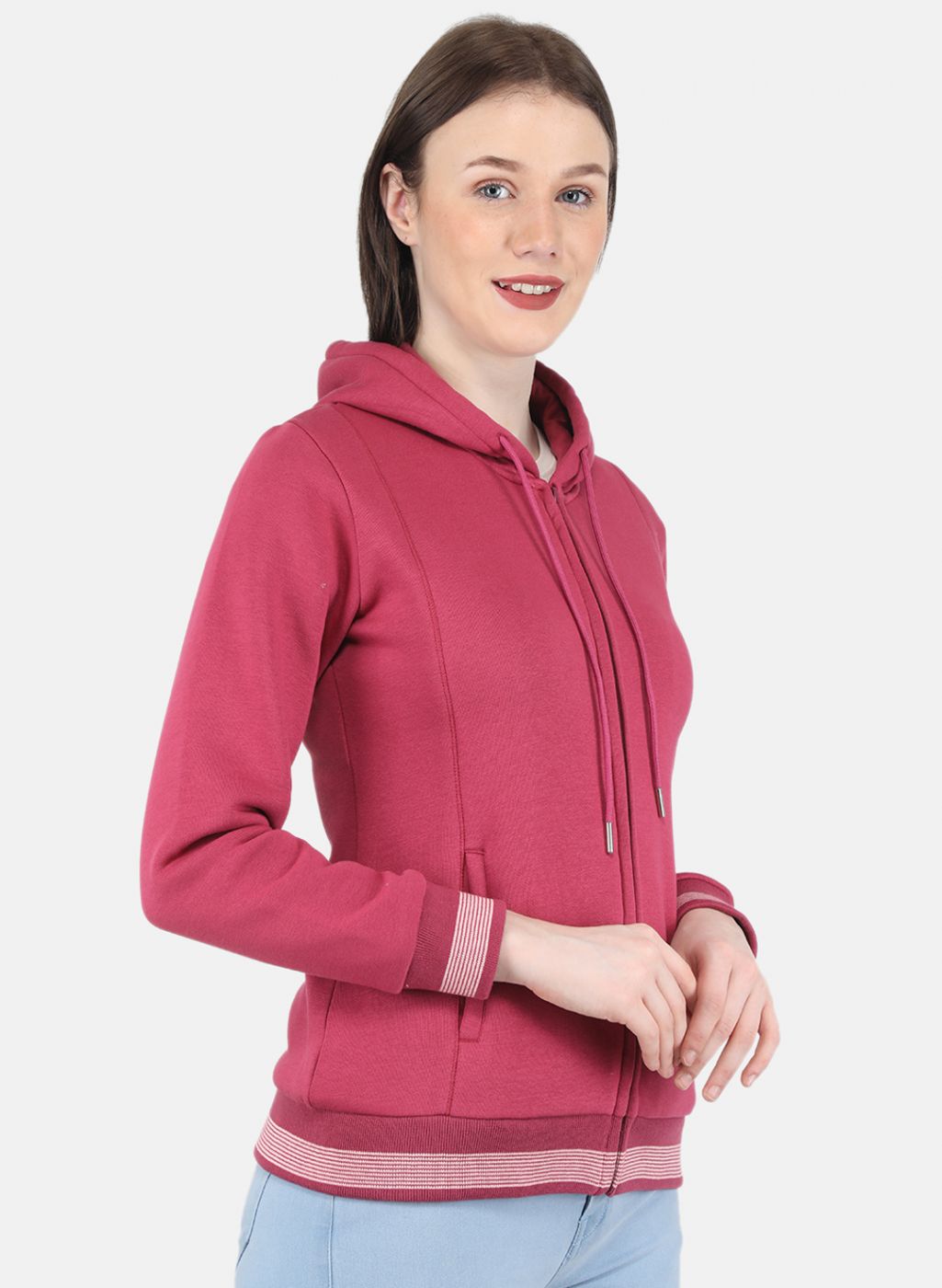 Women Pink Solid Sweatshirt