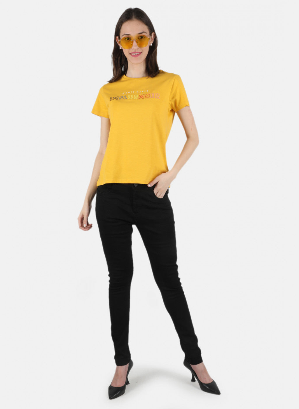 Women Mustard Embroidered Top