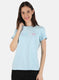 Women Blue Embroidered Top