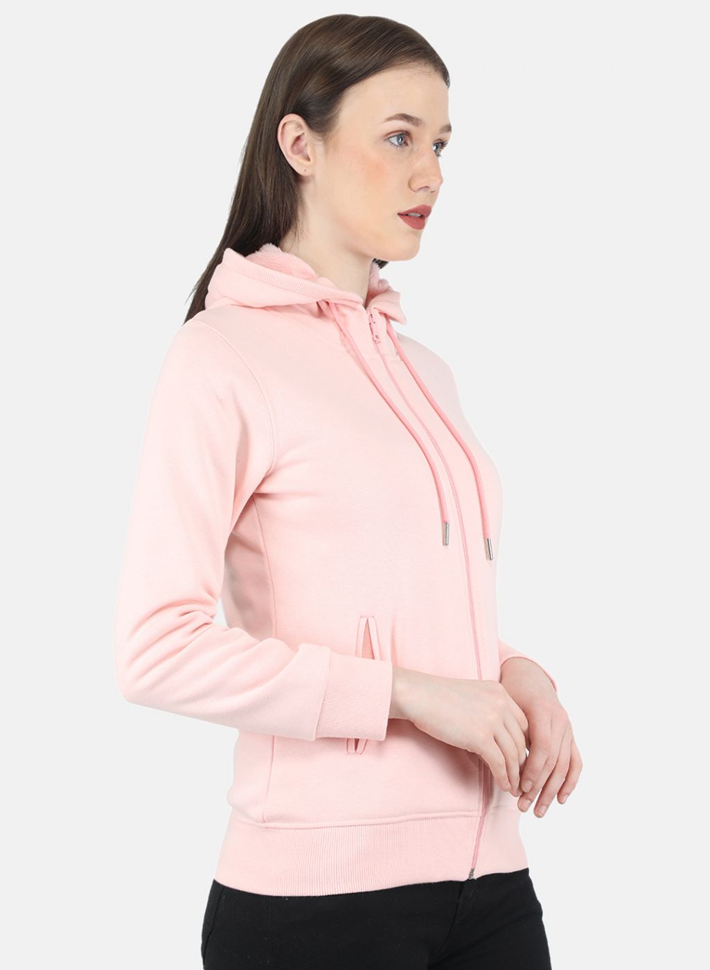 Women Pink Solid Sweatshirt