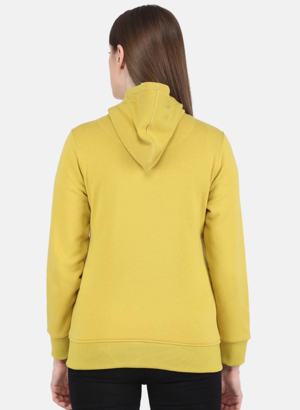 Women Yellow Solid Sweatshirt