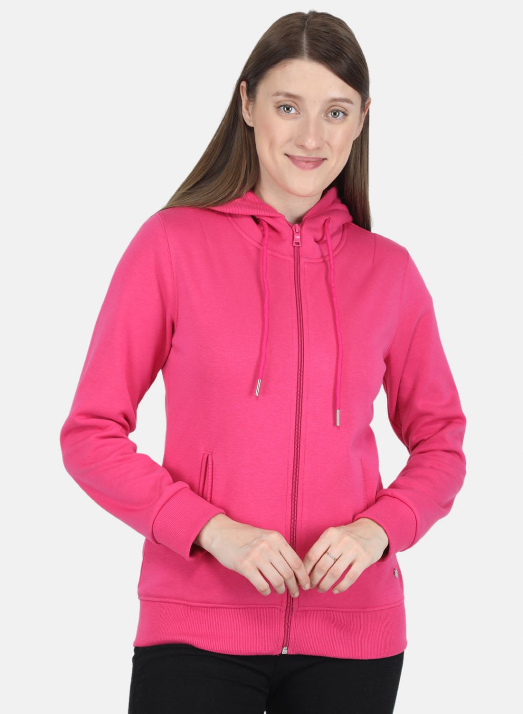 Women Pink Solid Sweatshirt