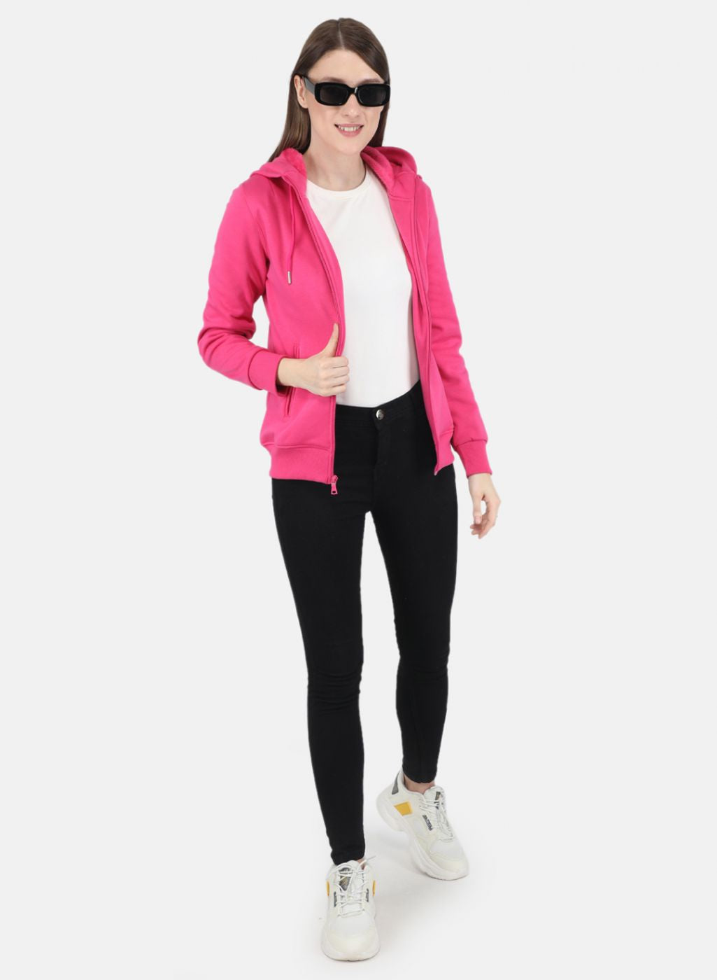 Women Pink Solid Sweatshirt