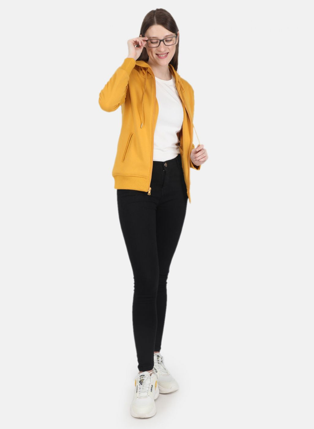 Women Mustard Solid Sweatshirt