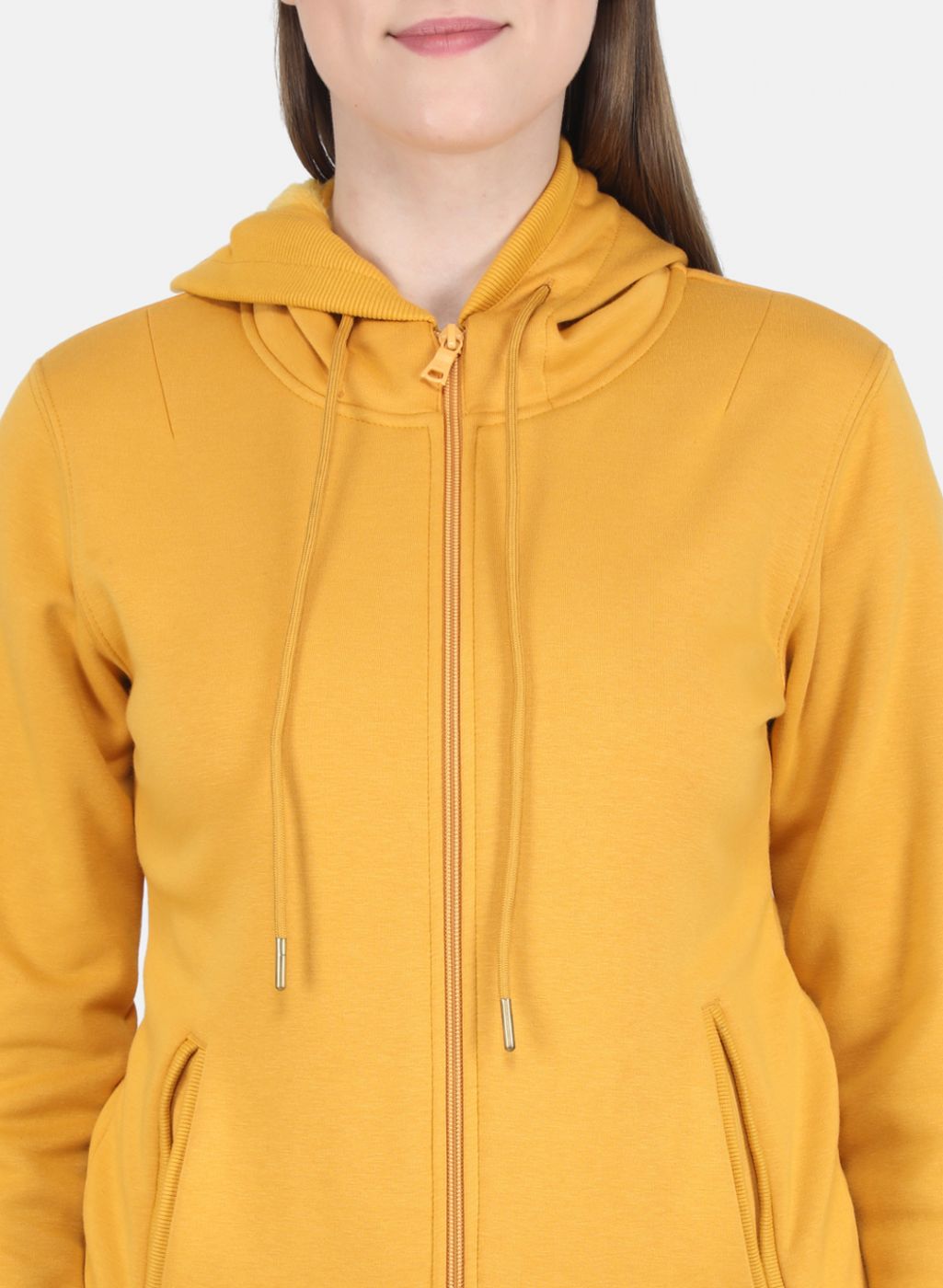 Women Mustard Solid Sweatshirt