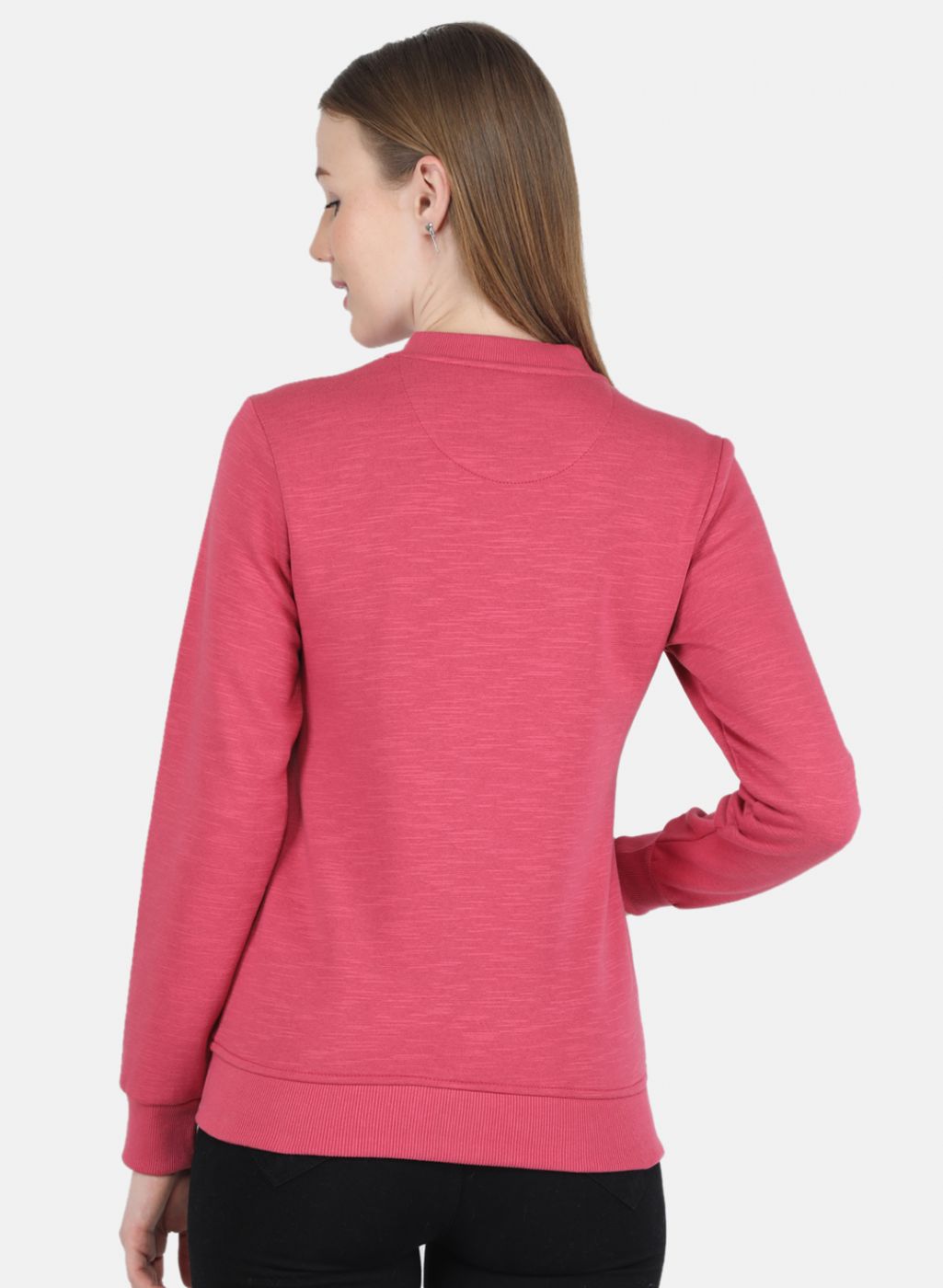 Women Pink Solid Sweatshirt