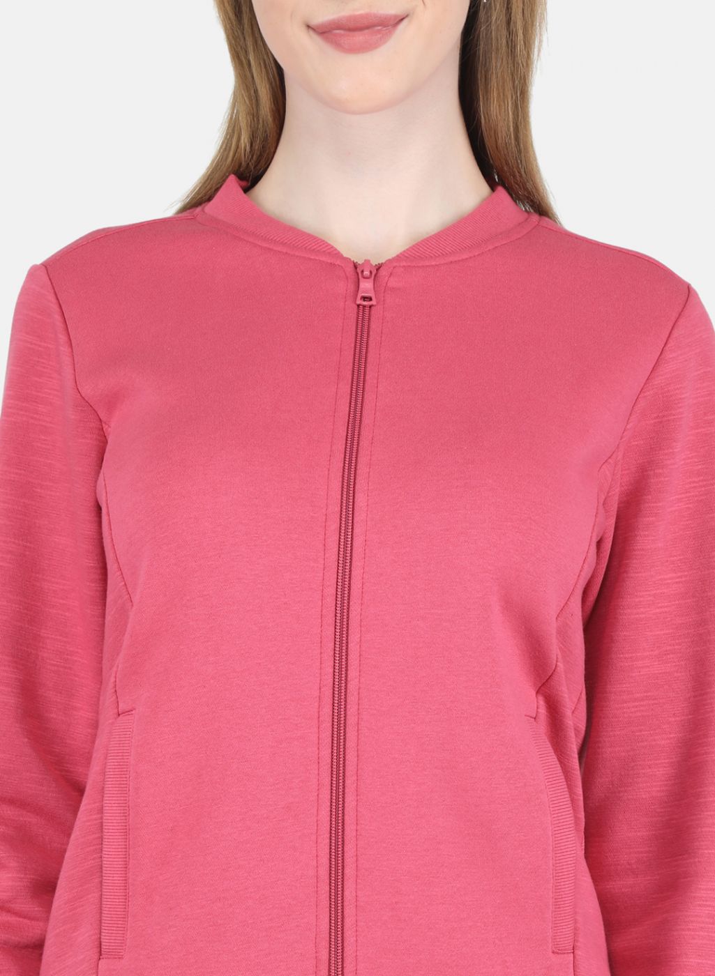 Women Pink Solid Sweatshirt