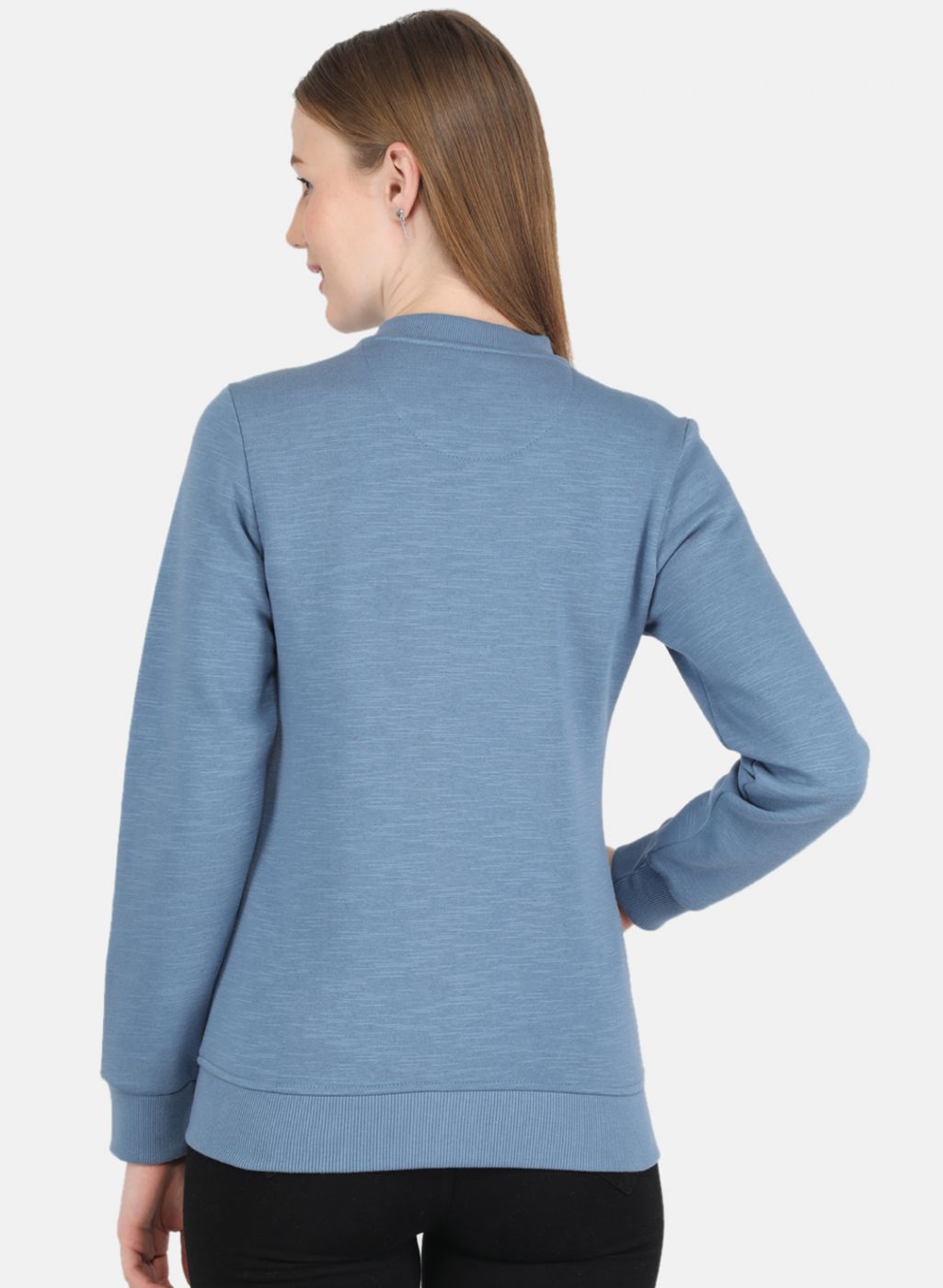 Women Blue Solid Sweatshirt