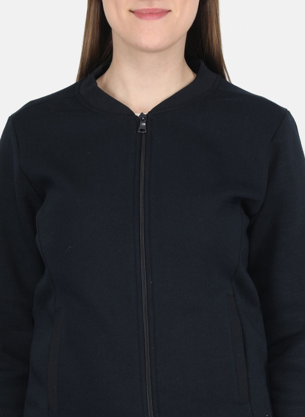 Women NAvy Blue Solid Sweatshirt