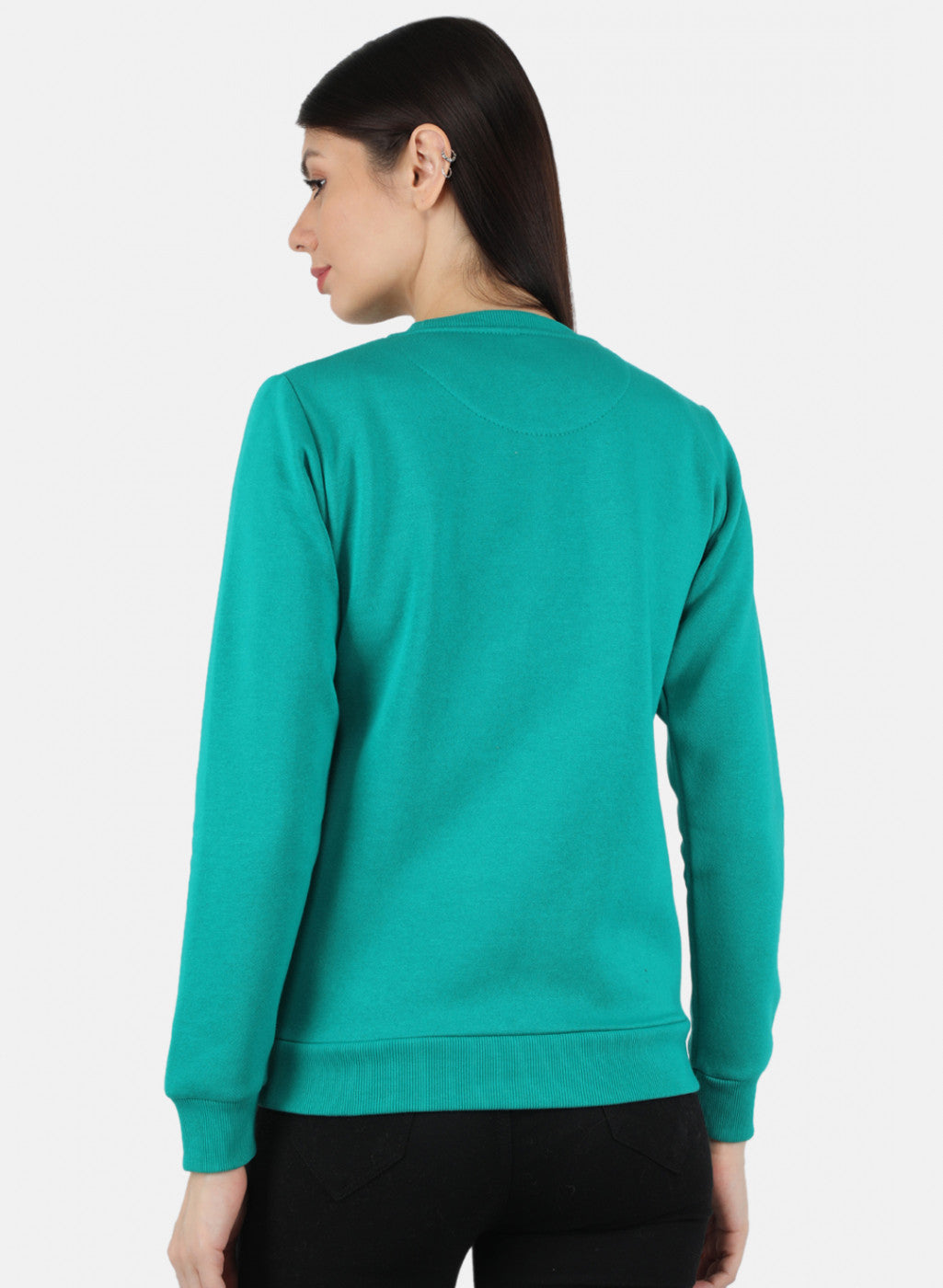 Women Green Embroidered Sweatshirt