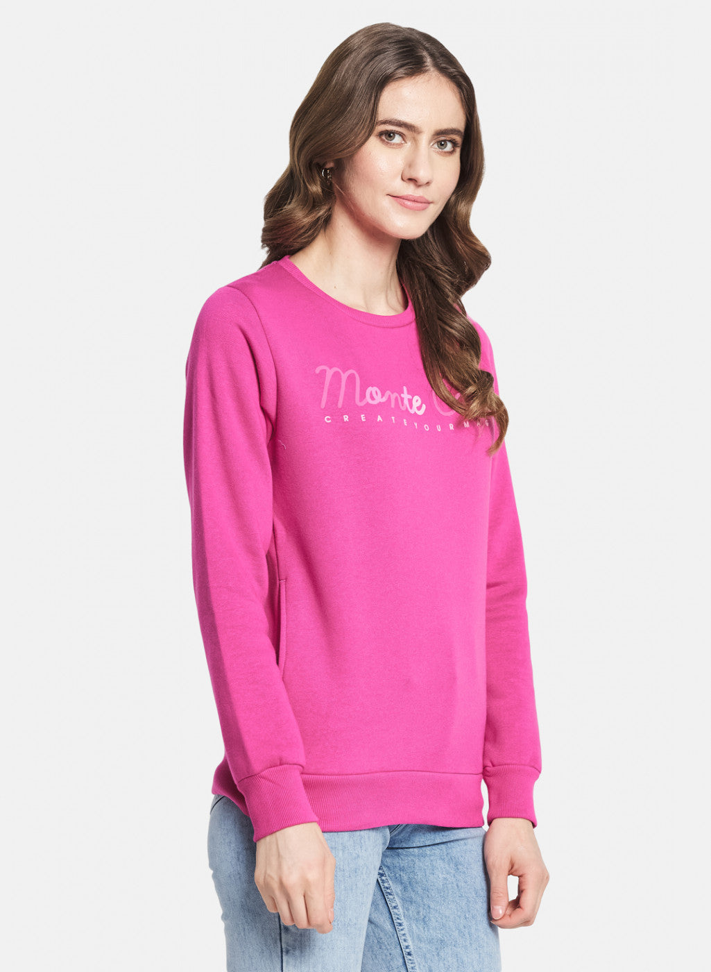 Women Pink Embroidered Sweatshirt