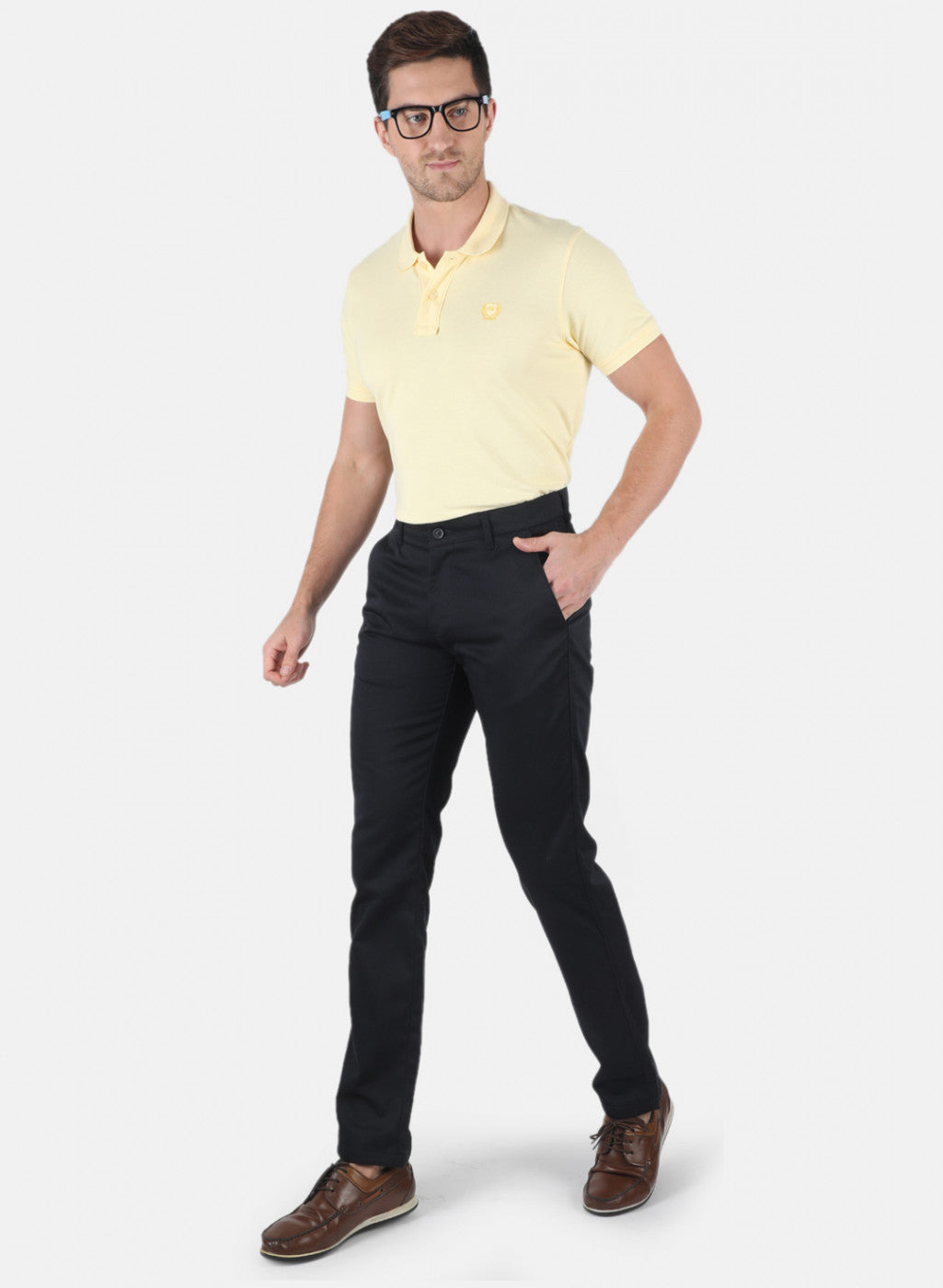 Men Navy Blue Regular Fit Trouser