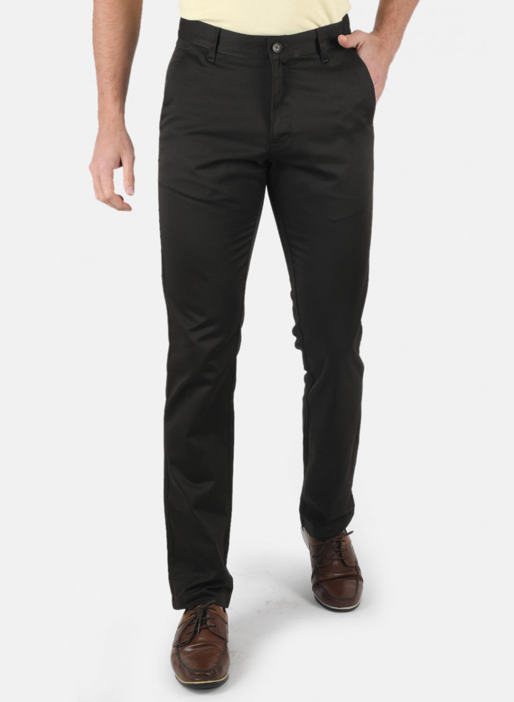 Men Olive Regular Fit Trouser