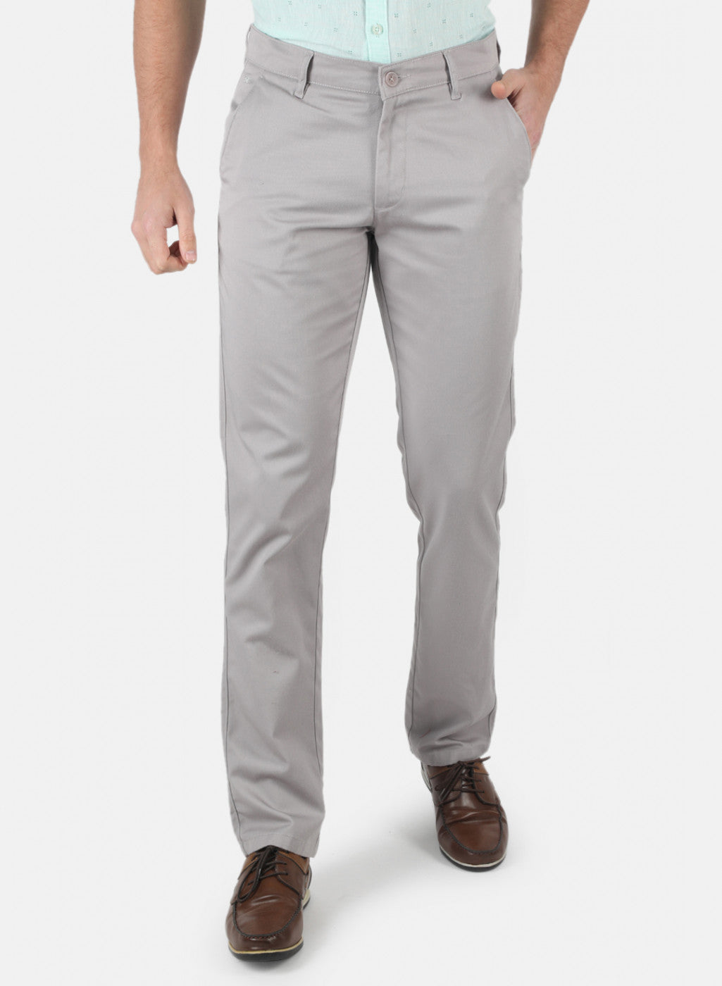 Men Grey Regular Fit Trouser