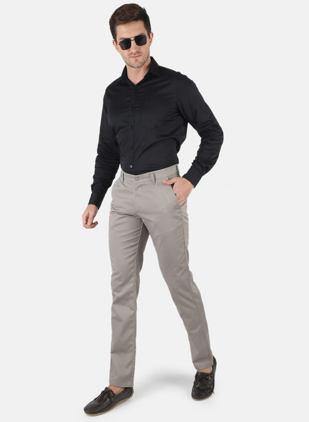 Men Grey Regular Fit Trouser