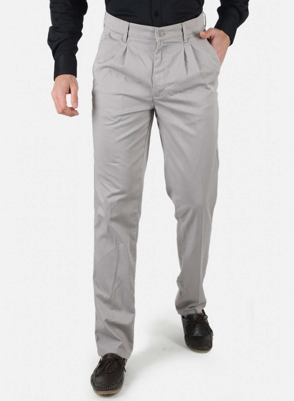 Men Grey Regular Fit Trouser