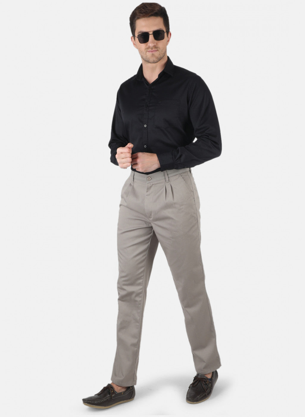 Men Grey Regular Fit Trouser