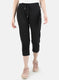 Women Black Plain Capri