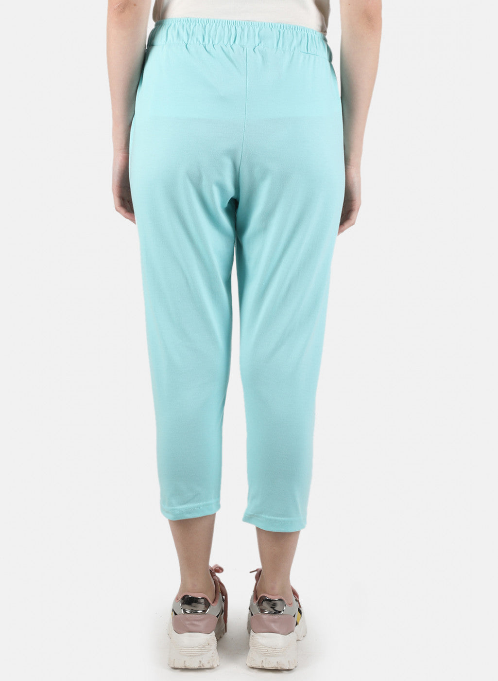 Women Blue Plain Capri