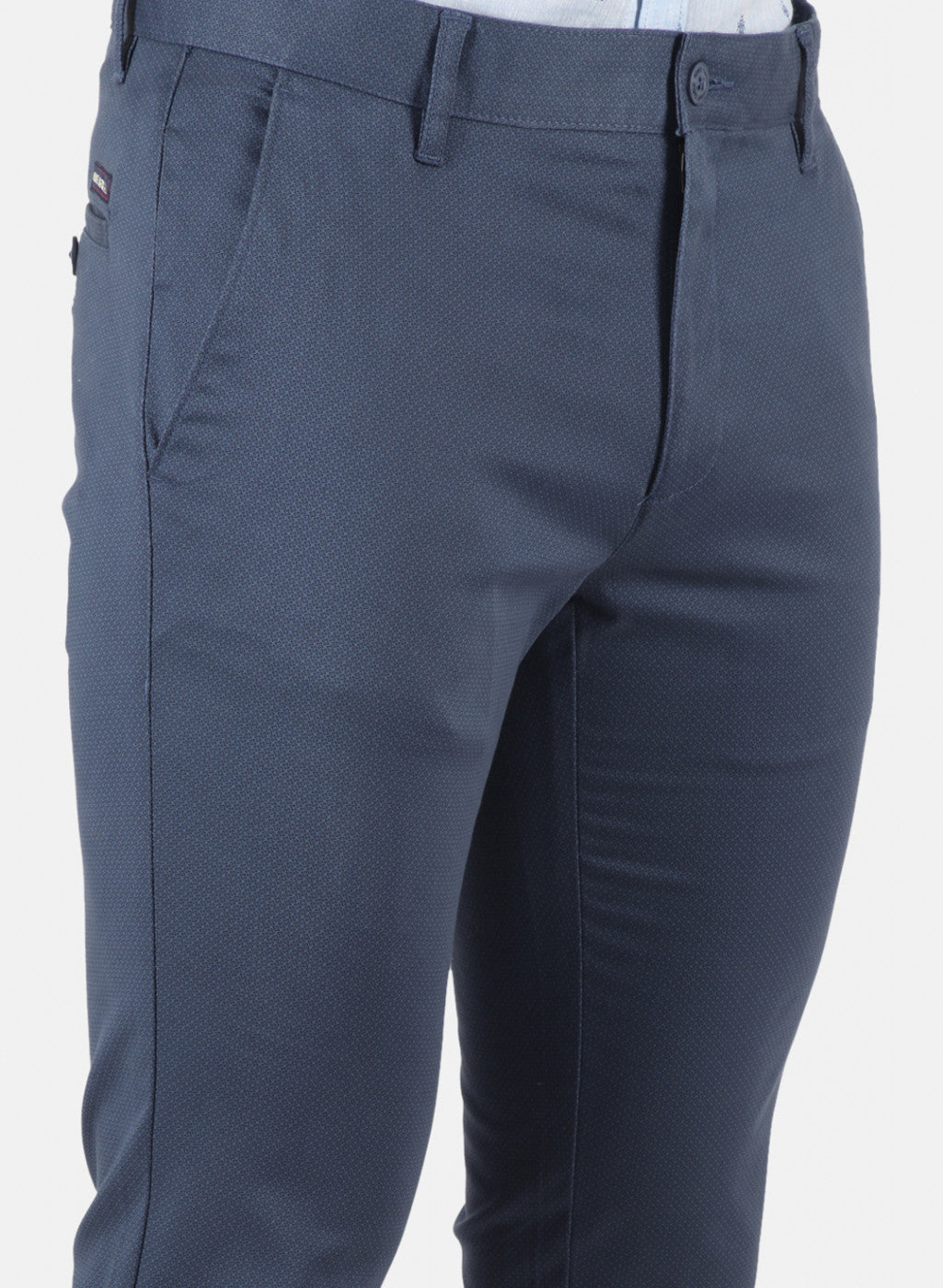 Men Navy Blue Smart Fit Trouser