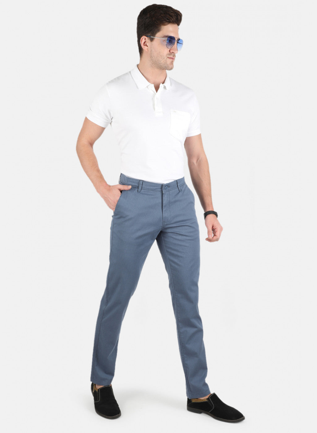 Men Blue Smart Fit Trouser