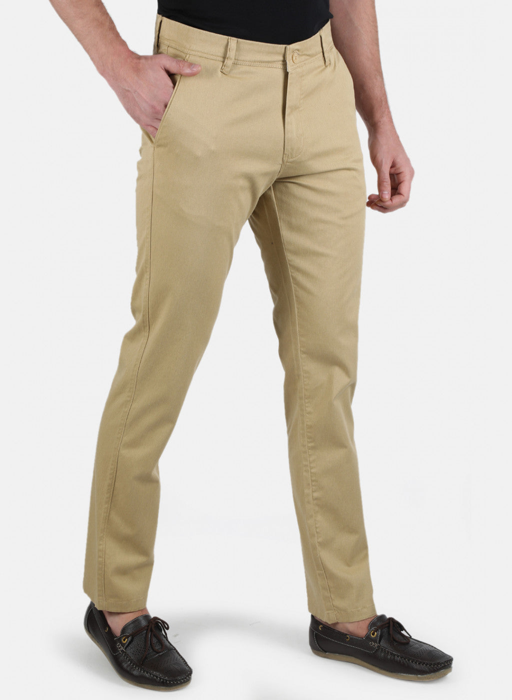 Men Mustard Smart Fit Trouser