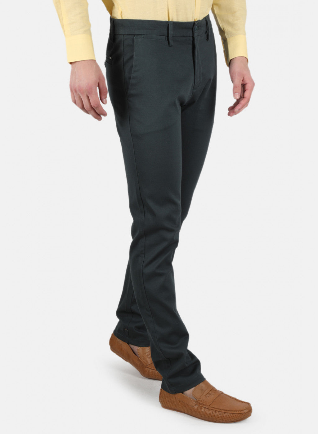 Men Green Smart Fit Trouser