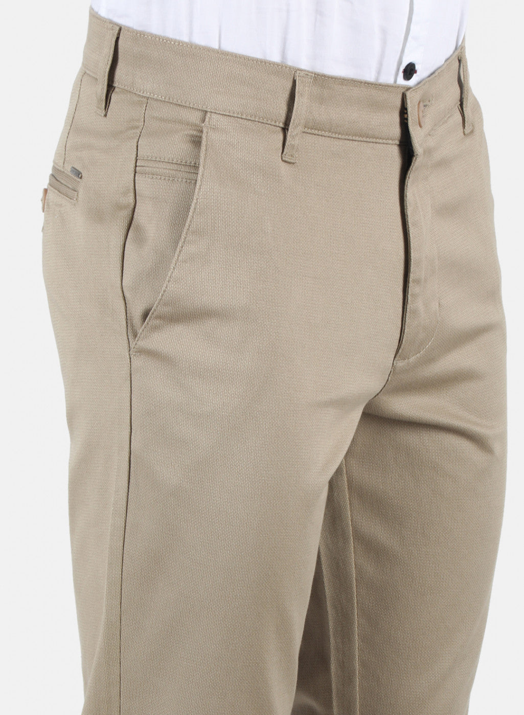 Men Beige Smart Fit Trouser