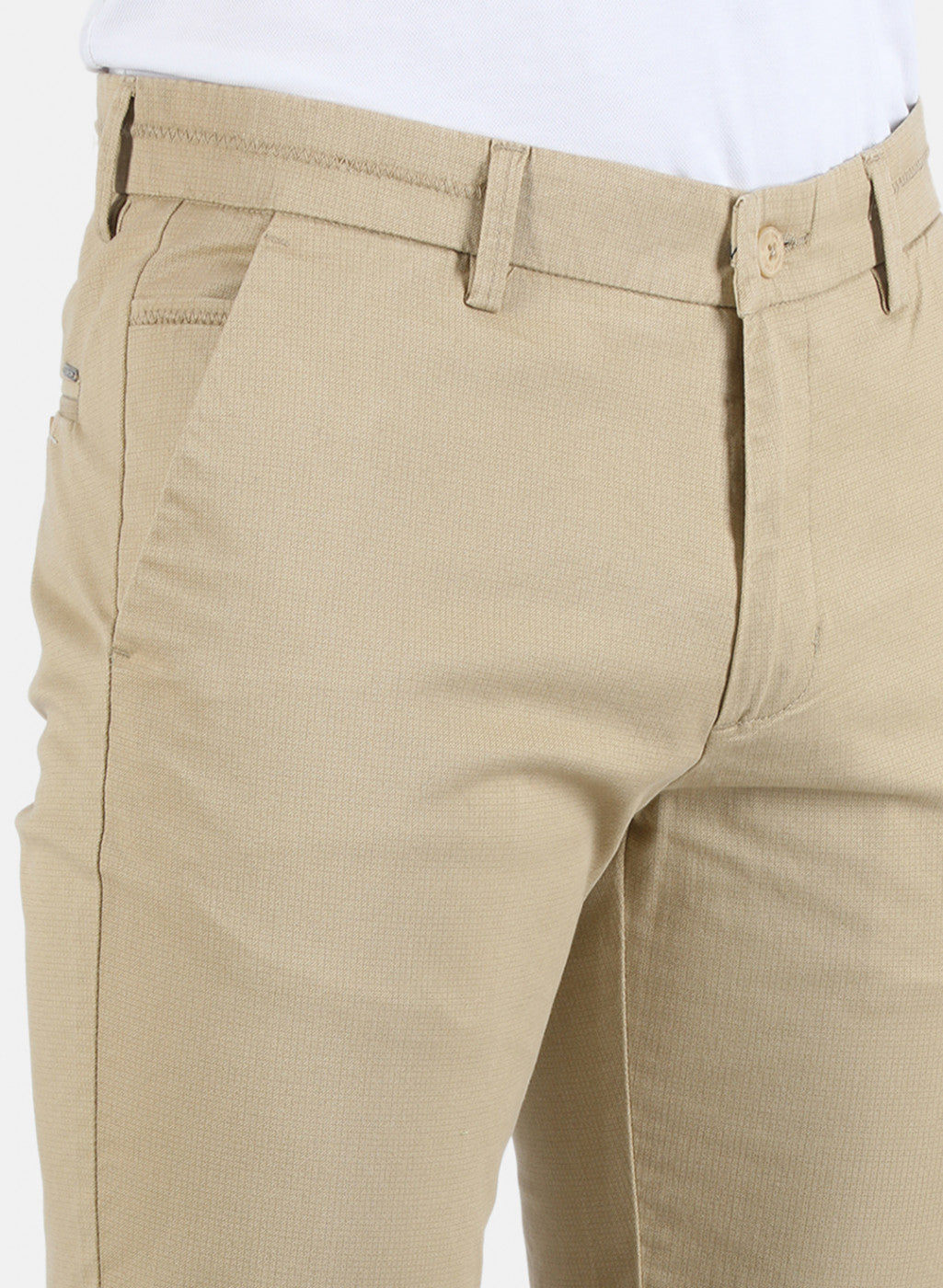 Men Beige Smart Fit Trouser