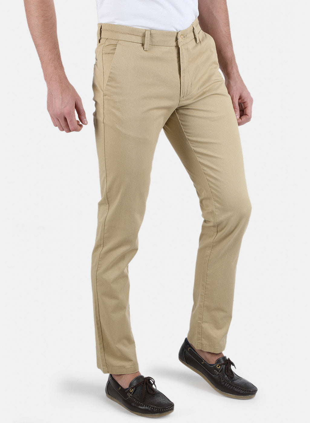 Men Beige Smart Fit Trouser