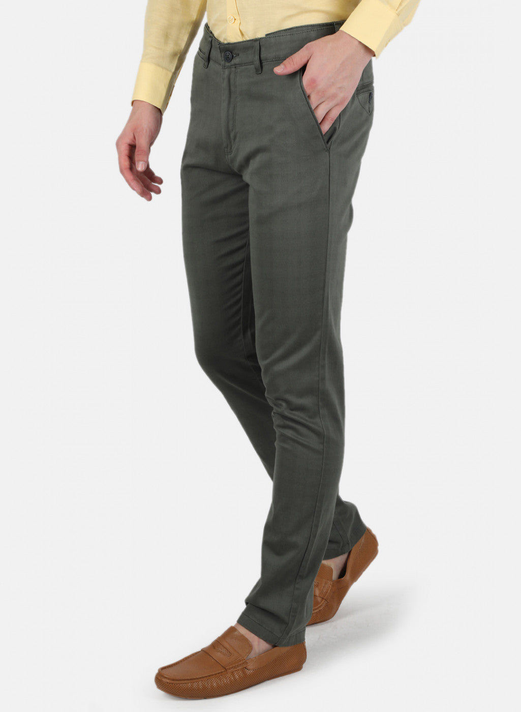 Men Green Smart Fit Trouser