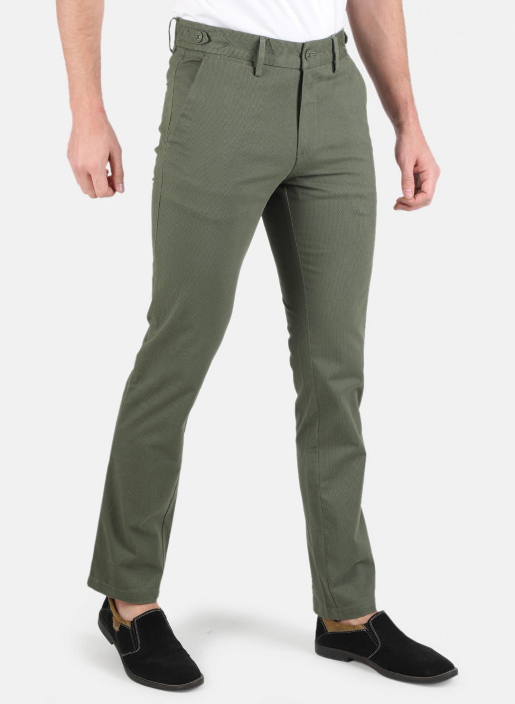 Men Olive Smart Fit Trouser