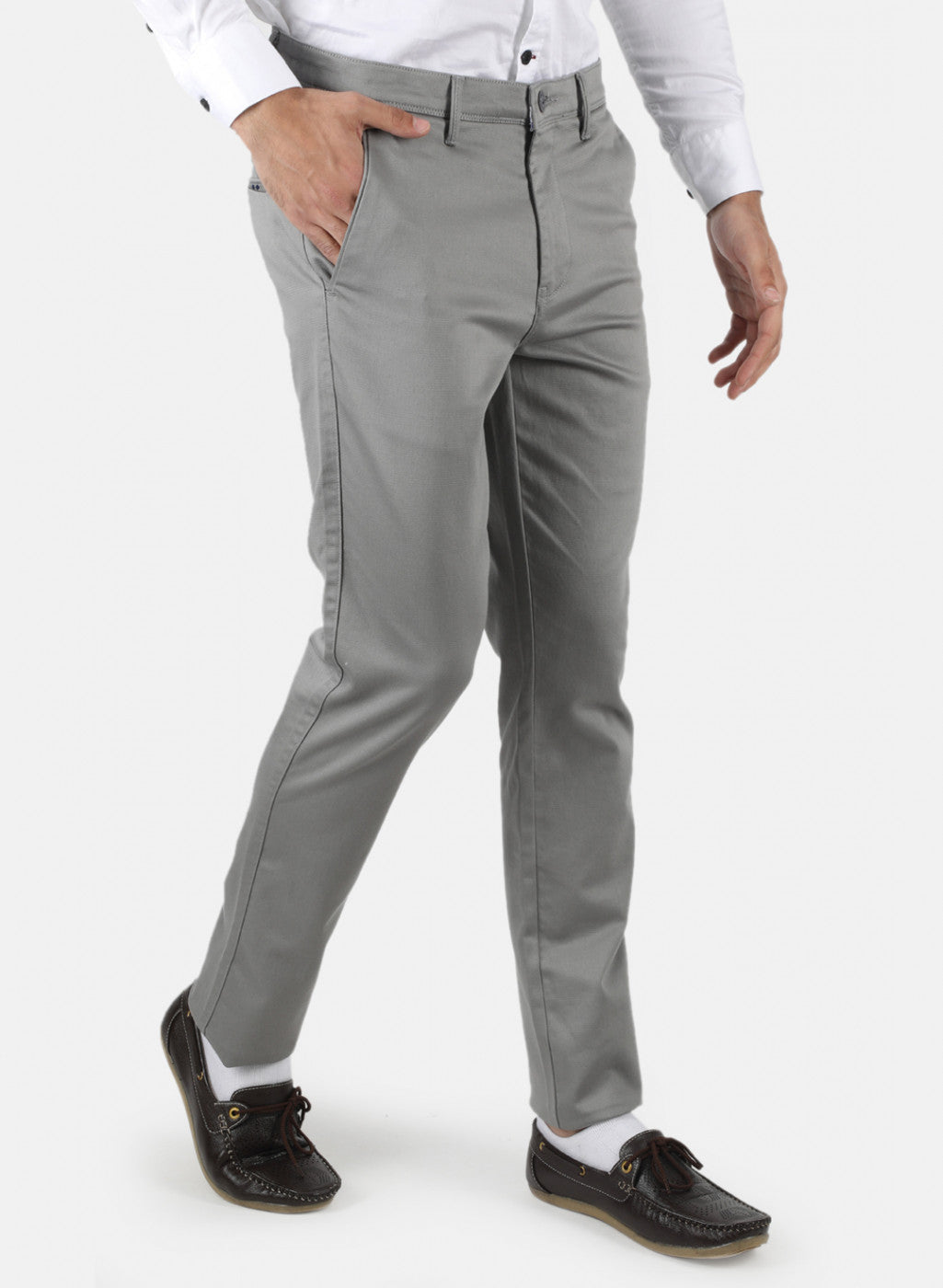 Men Grey Slim Fit Trouser