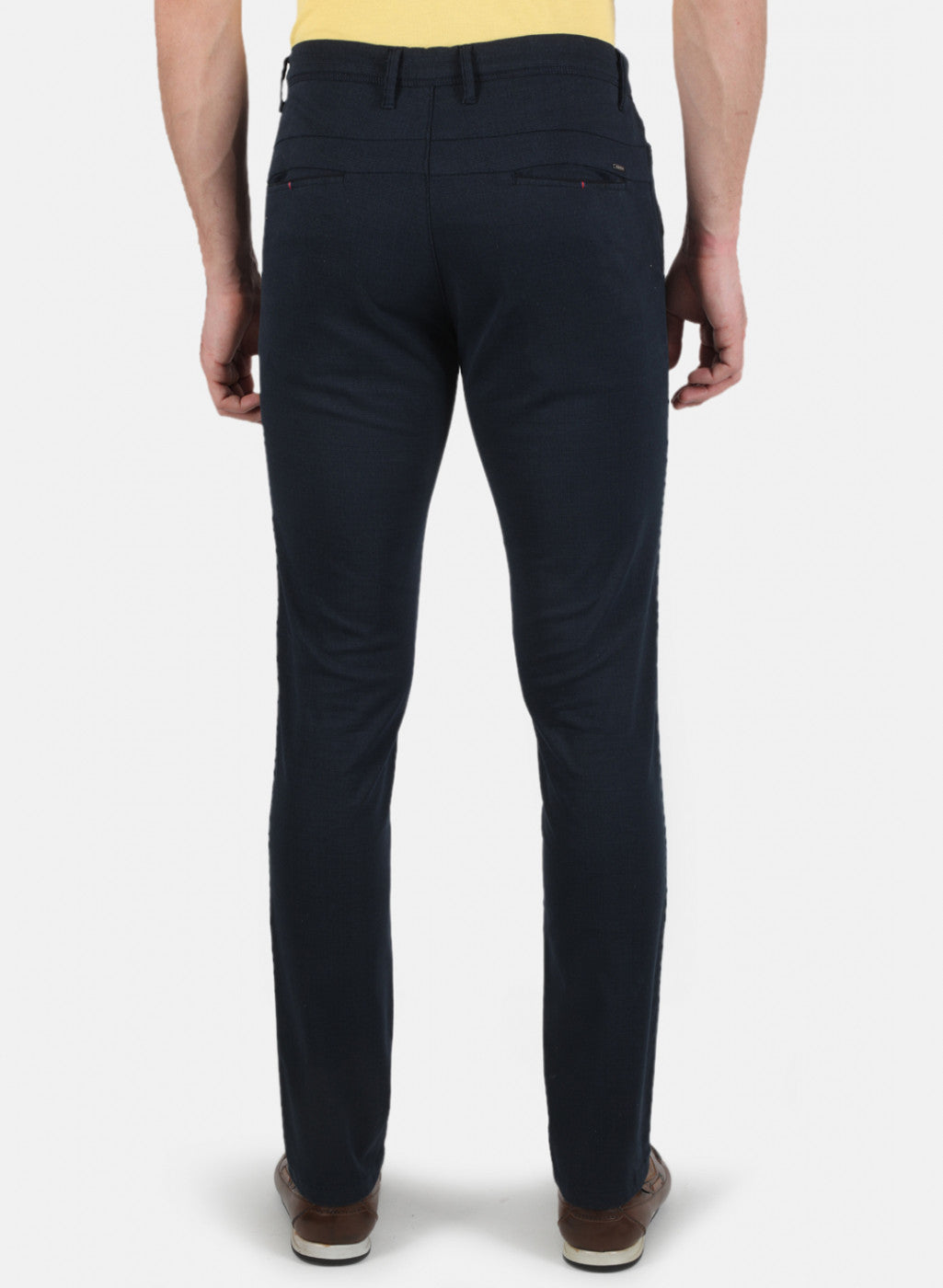 Men Navy Blue Slim Fit Trouser