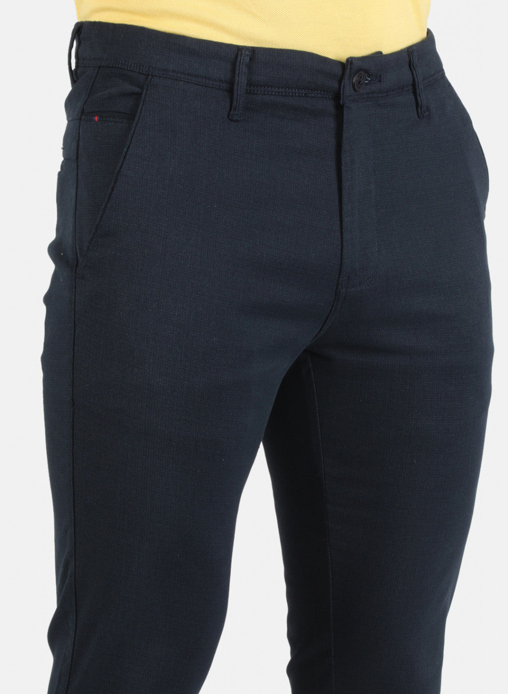 Men Navy Blue Slim Fit Trouser