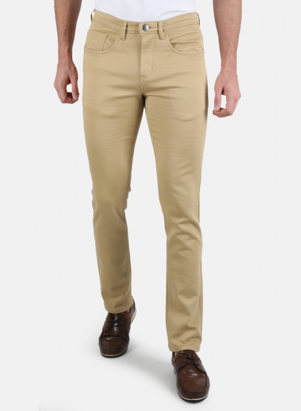 Men Mustard Slim Fit Trouser