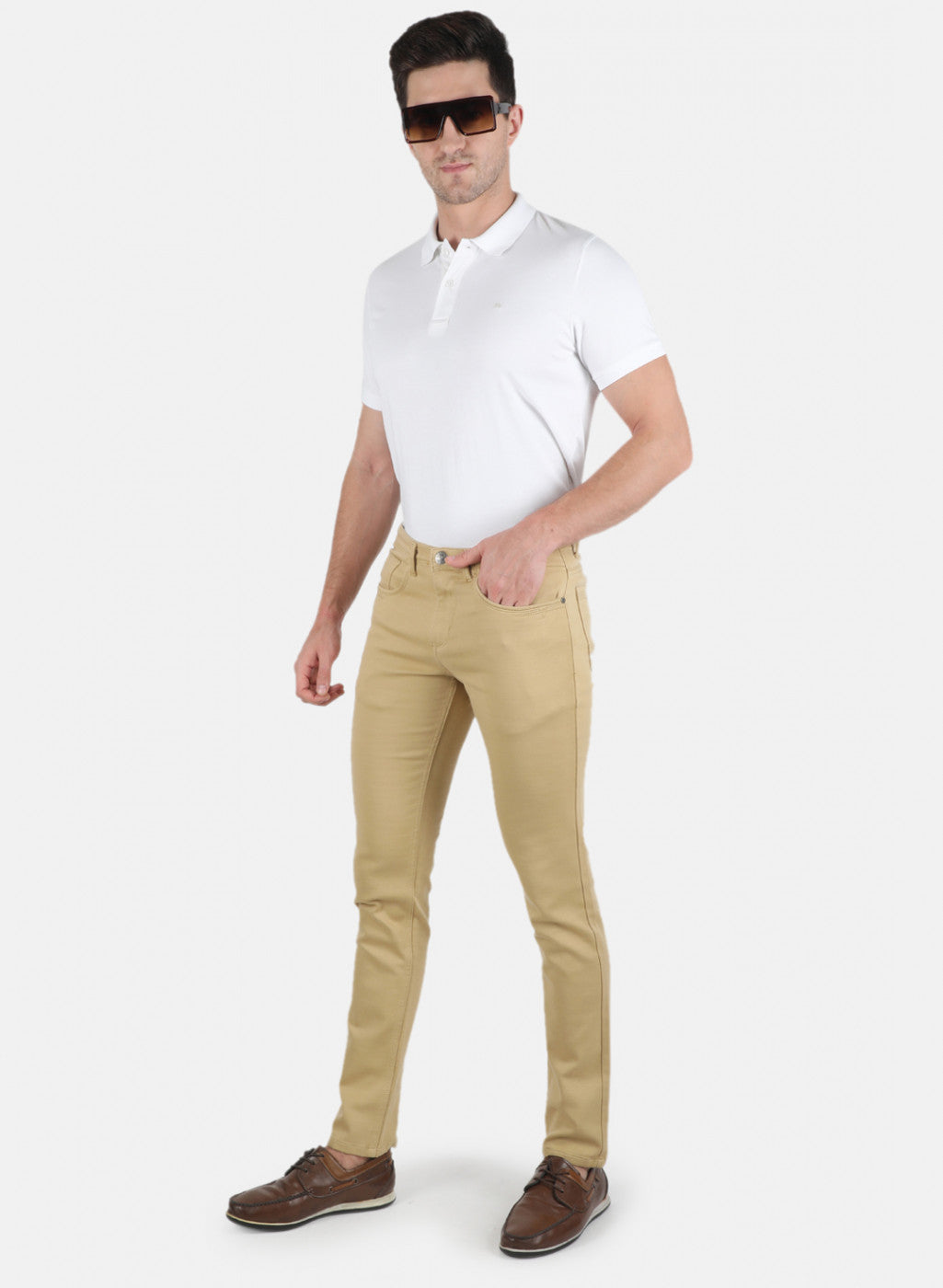 Men Mustard Slim Fit Trouser