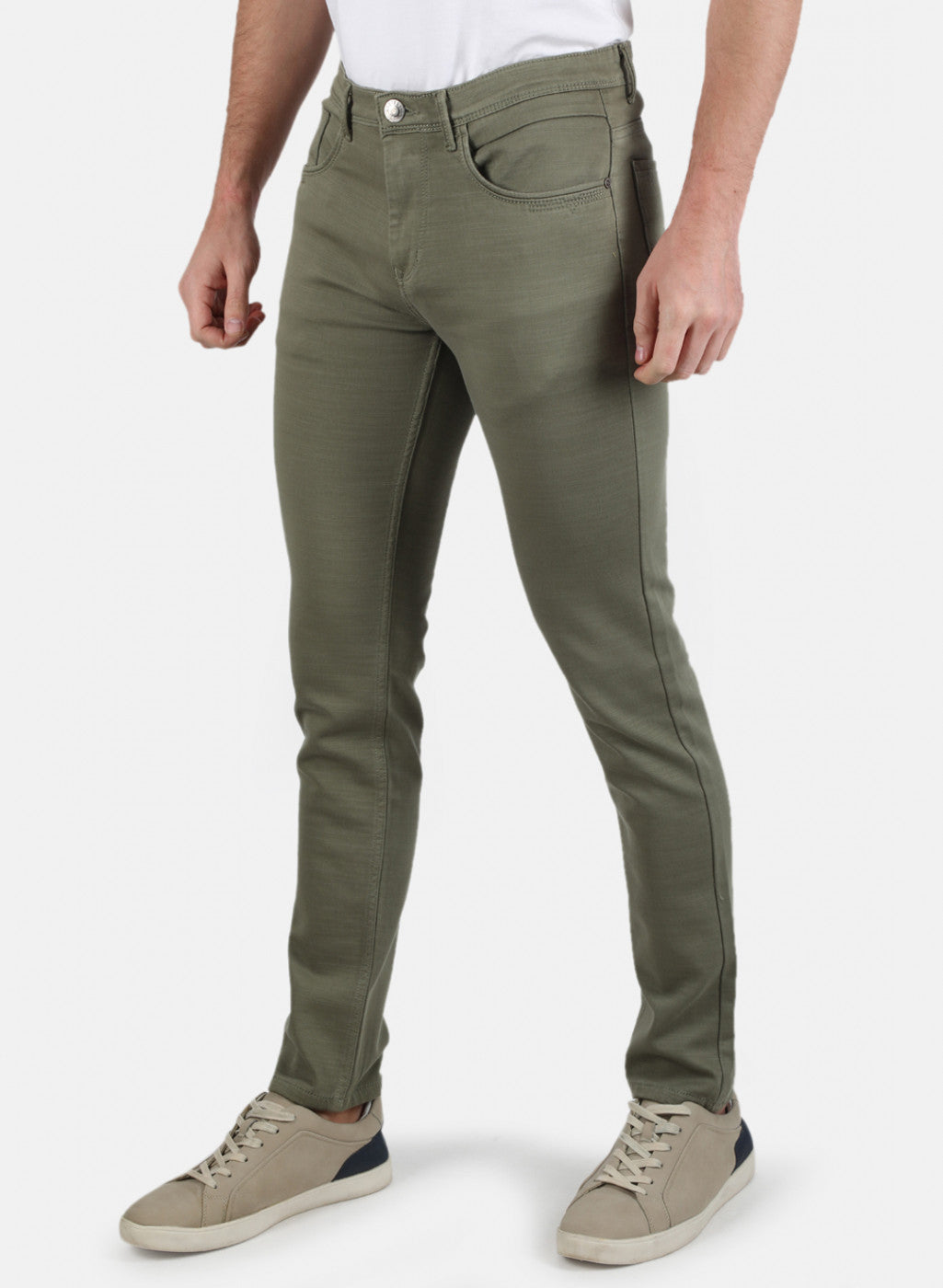 Men Green Slim Fit Trouser