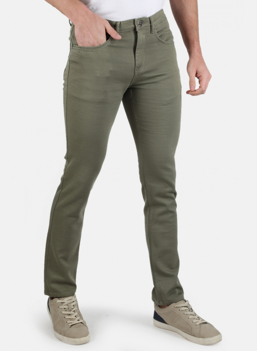 Men Green Slim Fit Trouser